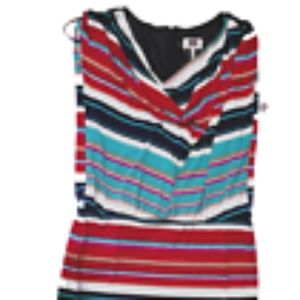 Laundry By Design Striped Stretch Mini Dress–Cowl Neck, Size Small